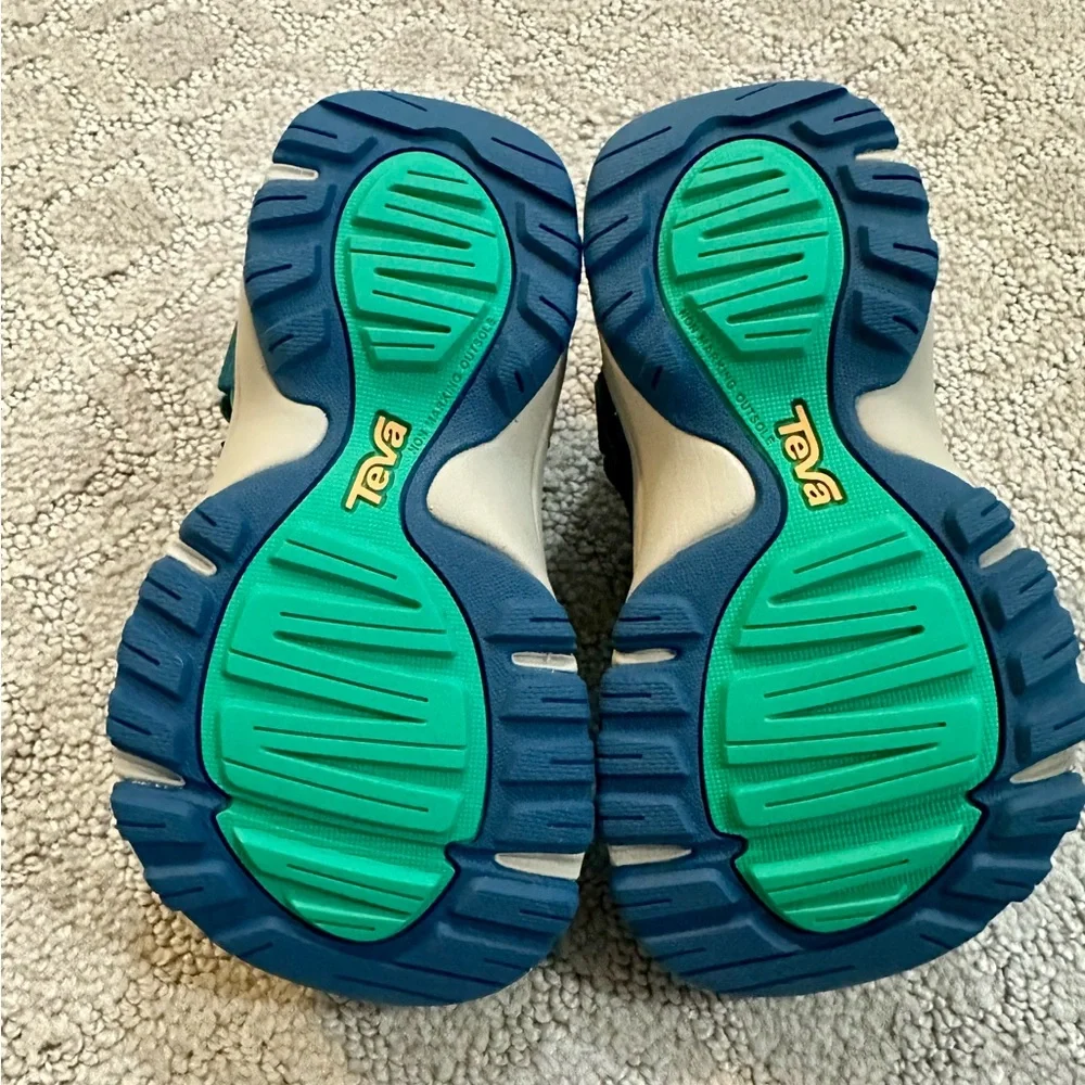 Teva Kids Navy Blue Teal Aqua Yellow Water Shoes